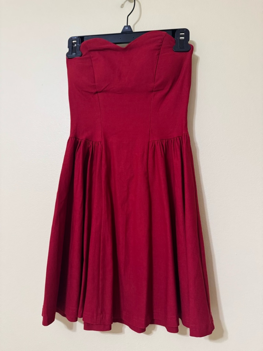 Strapless Red Fit-and-Flare Dress